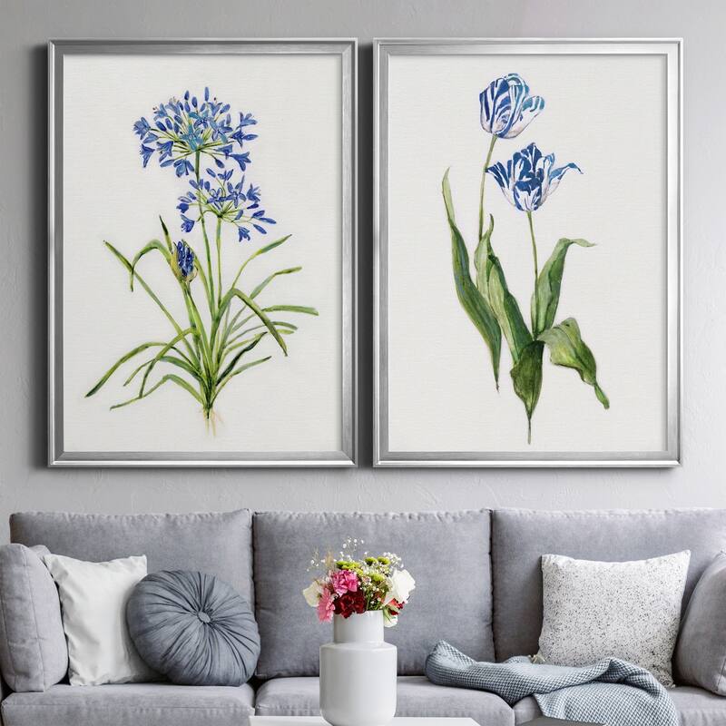 Blue Lively Botanical I Premium Framed Print - Ready to Hang - Multi-Color