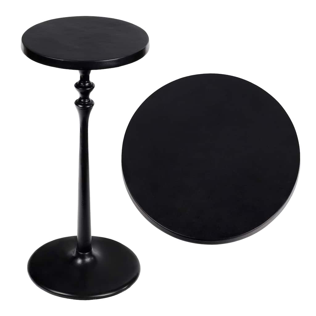 JONATHAN Y Lulu 19.5" Classic Pedestal Round Metal Drink Table and Decorative End Table