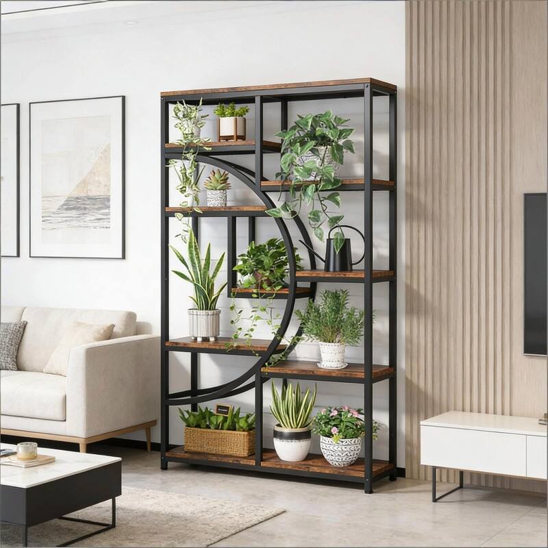 Versatile Freestanding Bookshelf - Geometric Design Display Bookcas