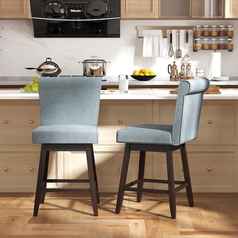 2/4 PCS Modern Swivel Bar Stools 27" Swivel Counter Height Bar Chairs