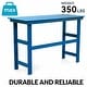 preview thumbnail 3 of 4, FurnitureR 3-Piece HDPE Outdoor Bar Table Set with 2 High-Back Chairs, Lake Blue