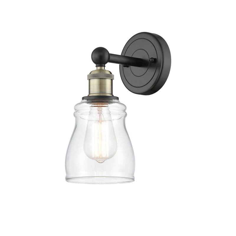 Innovations Lighting 616-1W-12-5 Ellery Sconce Ellery 12" Tall Wall - Black Antique Brass / Clear