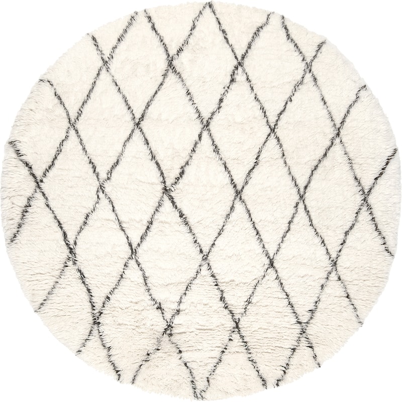 Nuloom Handmade Moroccan Trellis Wool Shag Rug