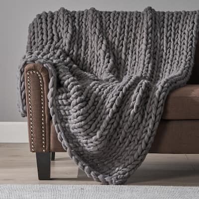 Cozy Knitted Acrylic Throw Blanket
