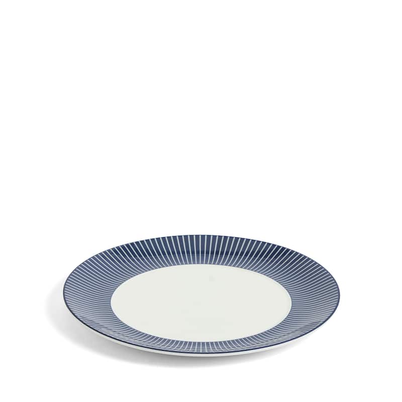 Wedgwood Gio Blue Plate 9.3in, Pinstripe Blue