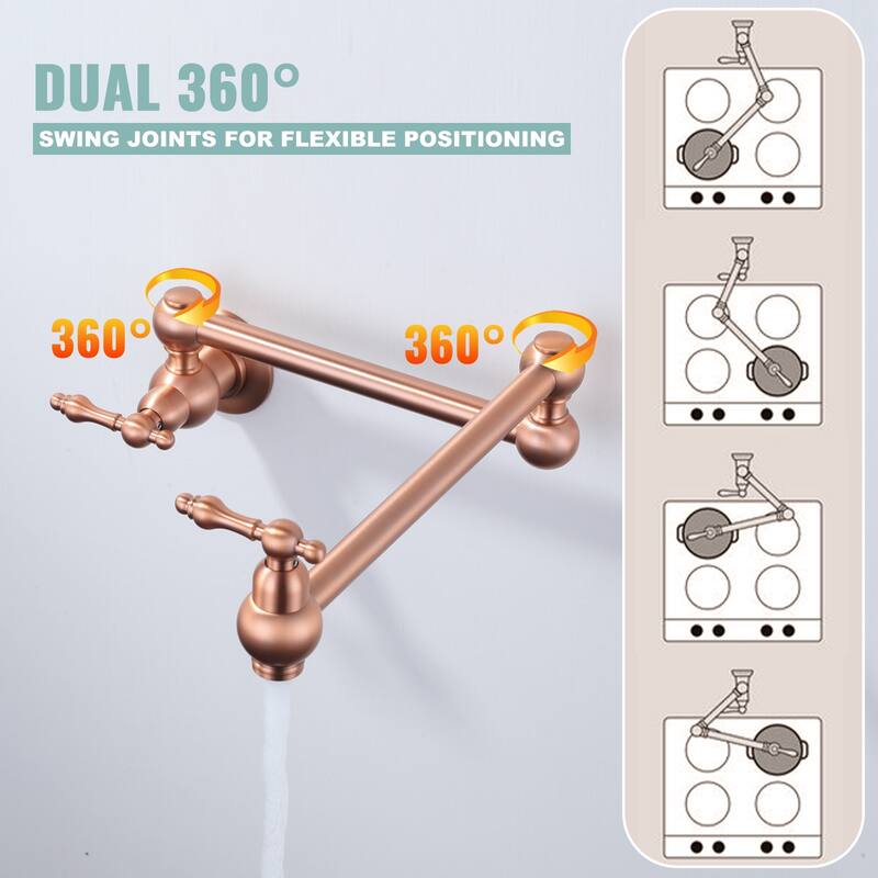 WOWOW Wall Mounted Pot Filler Faucet with Double Joints
