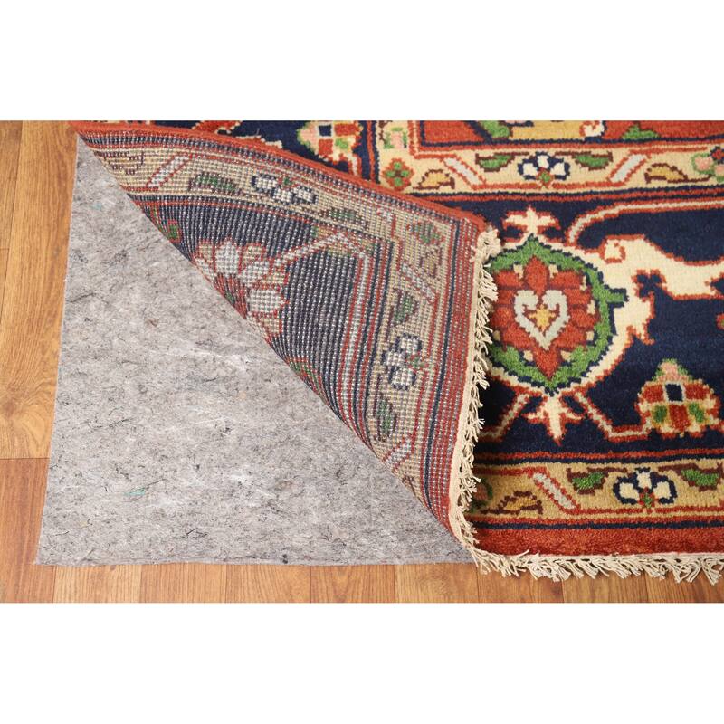 Hand Knotted Oriental 100% Wool Carpet Traditional Medallion Oranges & Rust Heriz (serapi) Area Rug - 11' 10'' X 8' 11''