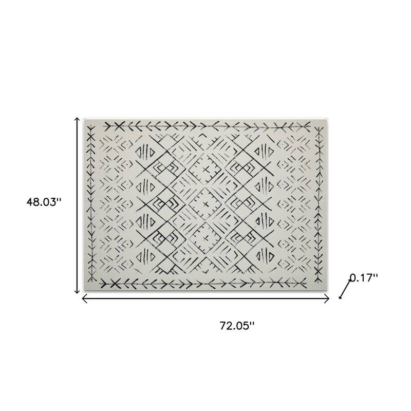 HomeRoots Abstract Geometric Casual Rectangle Area Rug