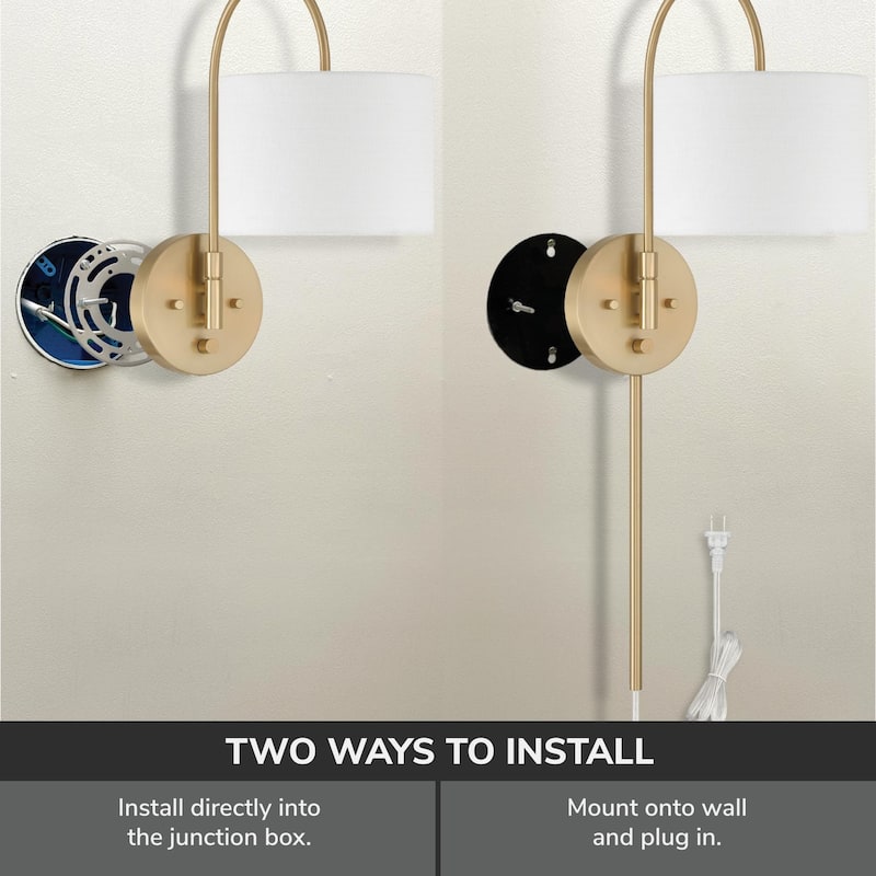 Hunter Horizon 1-Light Wall Sconce - Bedroom, Bathroom, Hallway, Living Room - Transitional