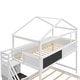 preview thumbnail 13 of 15, Twin Over Full Bunk Bed with Storage Staircase and Blackboard, White