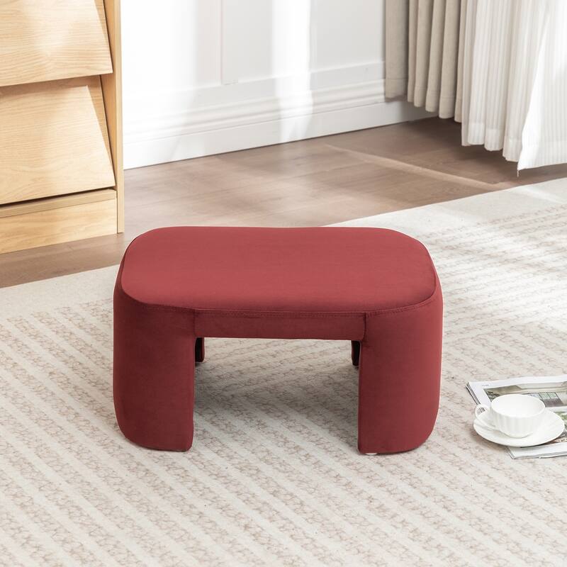 SEYNAR Modern Velvet Rectangle Accent Ottoman