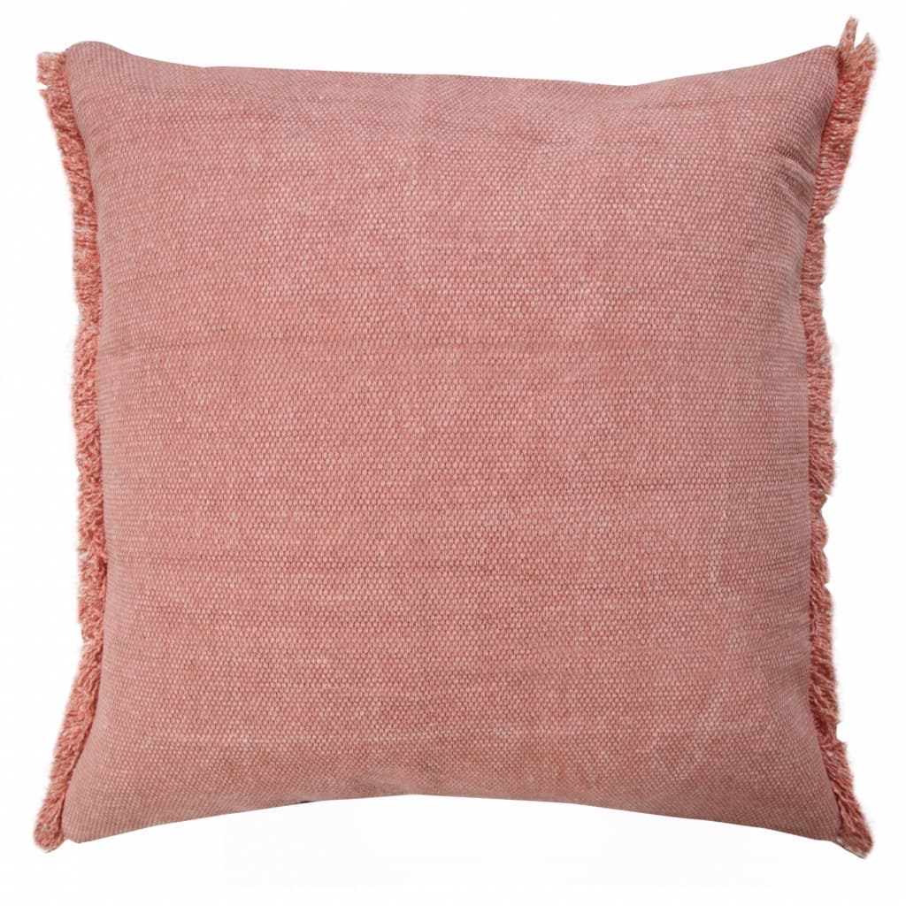 HomeRoots 20" X 20" Dusty Rose Pink And Muted Clay 100% Cotton Zippered Pillow
