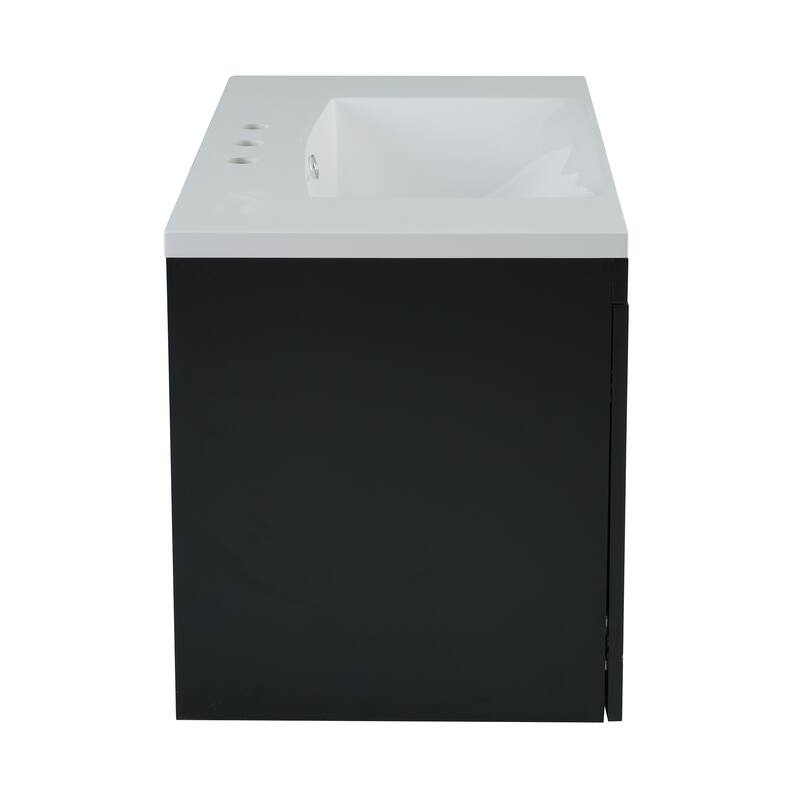 72'' Wall Mounted Bathroom Vanity with White Integrated Resin Sink - 72'' x 18'' x 20.3''