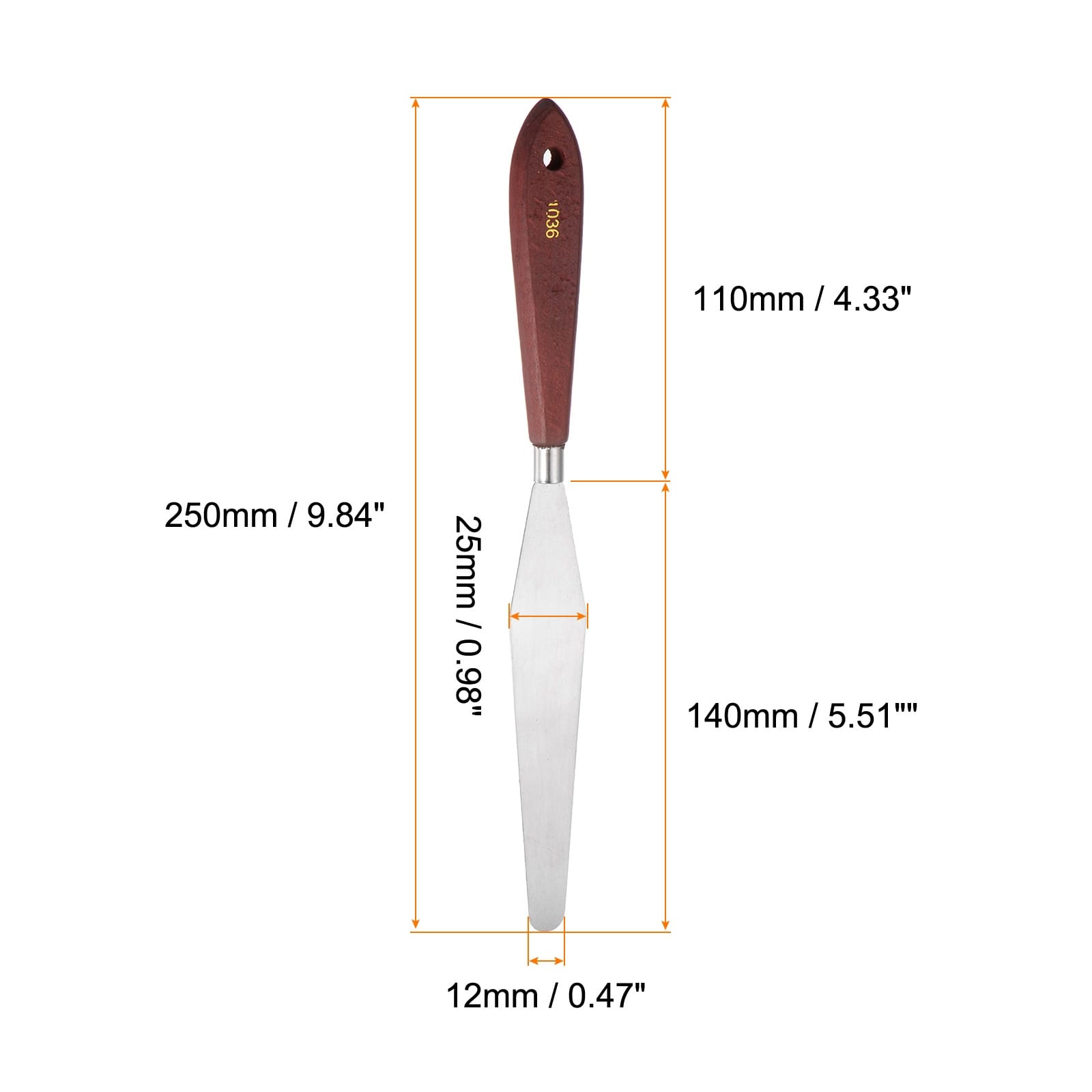 Painting Knives Rhombus Straight Palette Scraper with Round Handle