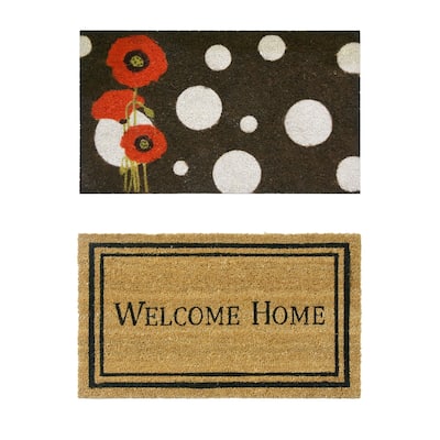 Rubber-Cal Modern Decor Coco Coir Door Mat, 18 x 30-Inch