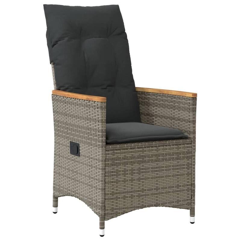 vidaXL Reclining Patio Chairs with Cushions Armchair Outdoor Seating Poly Rattan - 23.2 x 22.0 x 36.2