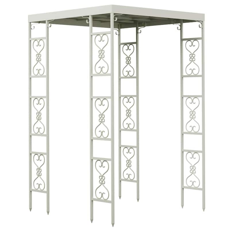 Metal Wedding Ceremony Stand Garden Plant Arbor Trellis Gazebo with Removable Cover