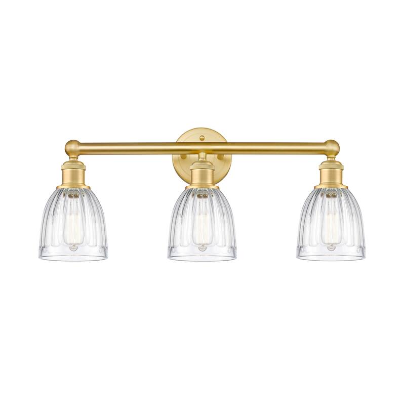Innovations Lighting 616-3W-12-24 Brookfield Vanity Brookfield 3 Light - Satin Gold / Clear
