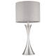 2-Pk 1-light Table Lamp with Brushed Nickel Finish and Grey Fabric Shade - Silver