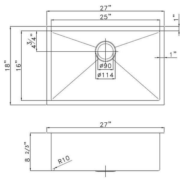 27in. W Kitchen Sink Bed Bath & Beyond 32736404