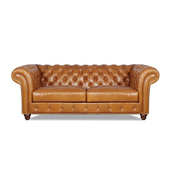 Shop Hydeline Kingston Top Grain Pull Up Leather Sofa On Sale Overstock 31635899