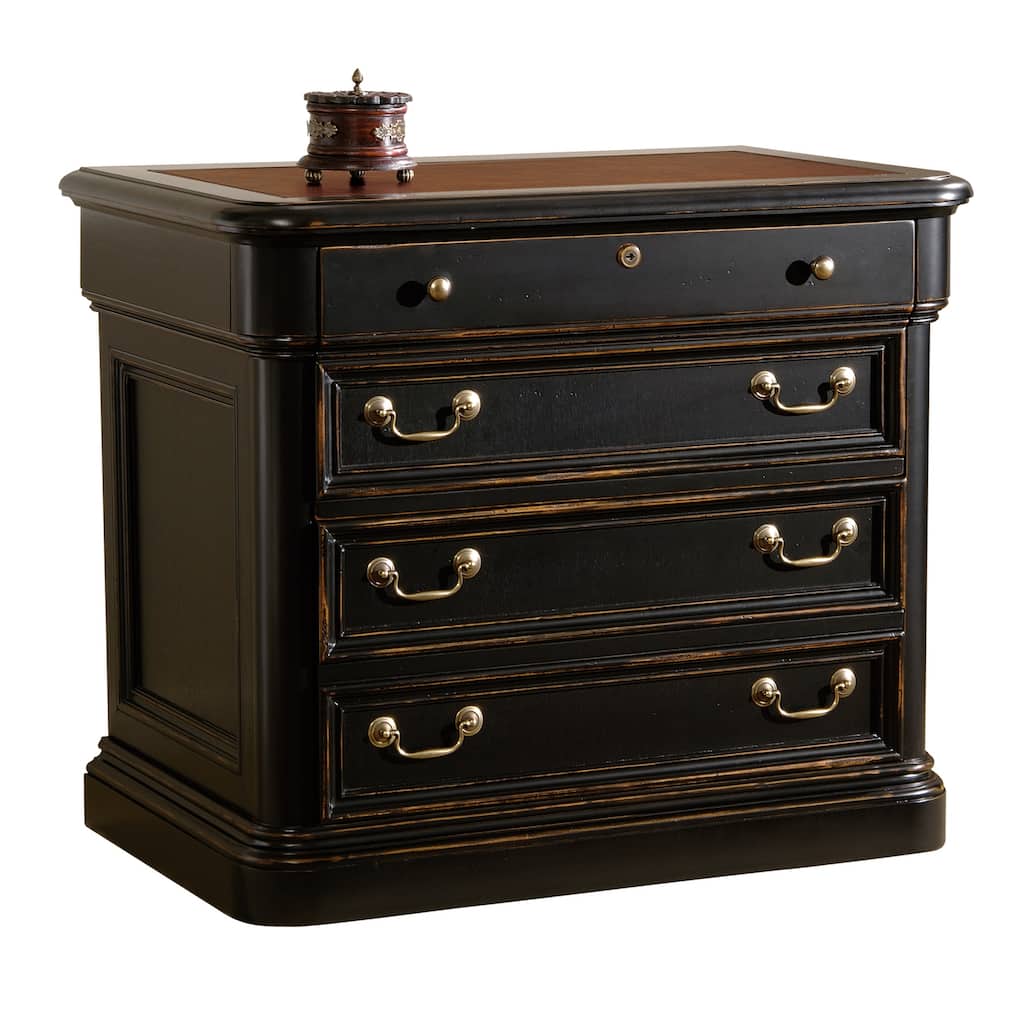 Hekman Furniture Home Office Executive Wood/Leather Locking Lateral 4-drawer File Cabinet