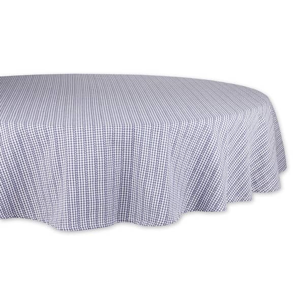 slide 2 of 5, French Blue Farmhouse Gingham Tablecoth 70 Round Blue