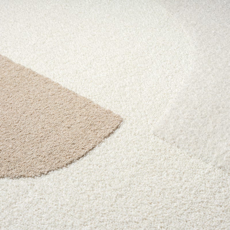 Abani Cozy COZ110A Modern Cream Grey Asymmetric Circle Pattern Neutral Area Rug