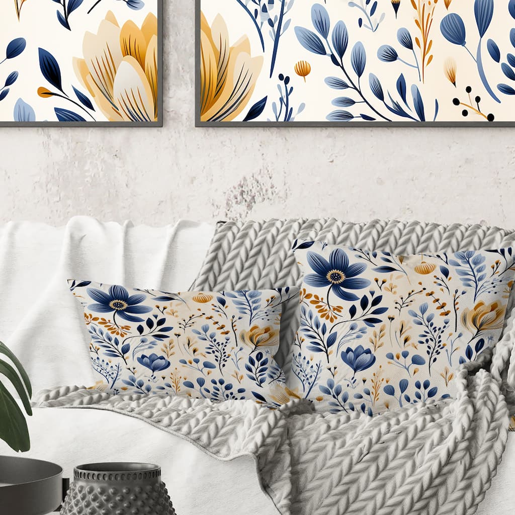 Designart "Moroccan Influence Floral Botanics II" Floral Printed Throw Pillow