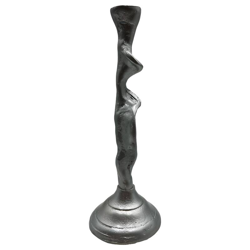14 Inch Decorative Handmade Aluminum Artistic Candle holder Set of 2 - 4 x 4 x 13.5 in