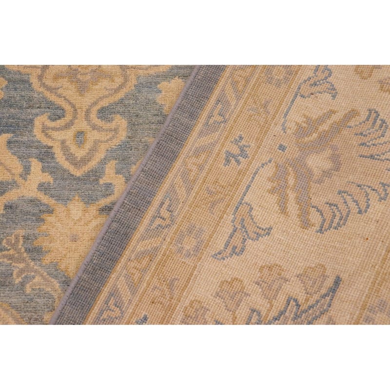 Oriental Ziegler Tova Blue Beige Hand-knotted Wool Rug - 9'10" x 13'8"