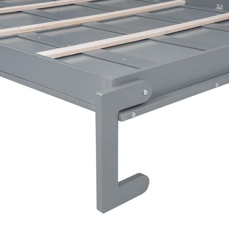 Storage Murphy Bed with Top Cabinets, Flip Horizontal