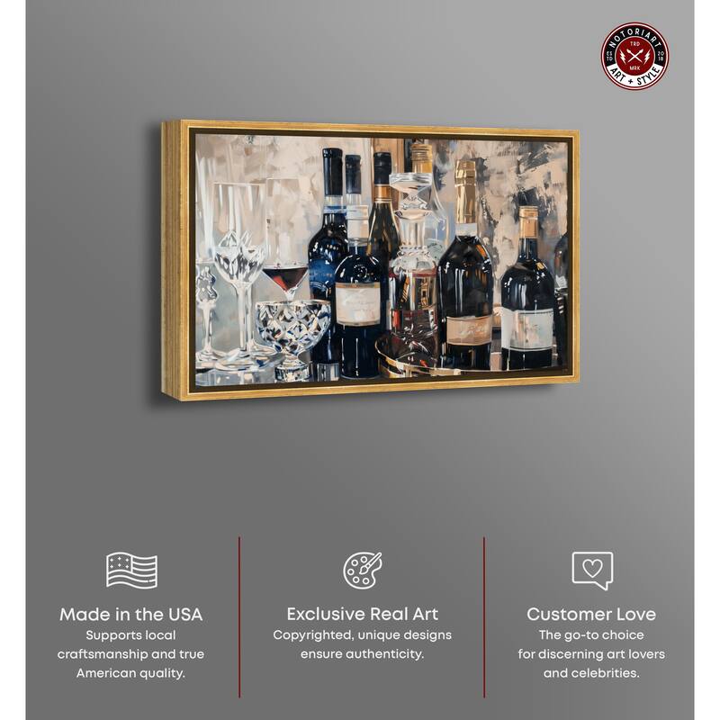 Notoriart Bar Table Classics Framed Bar Cart Art For Men