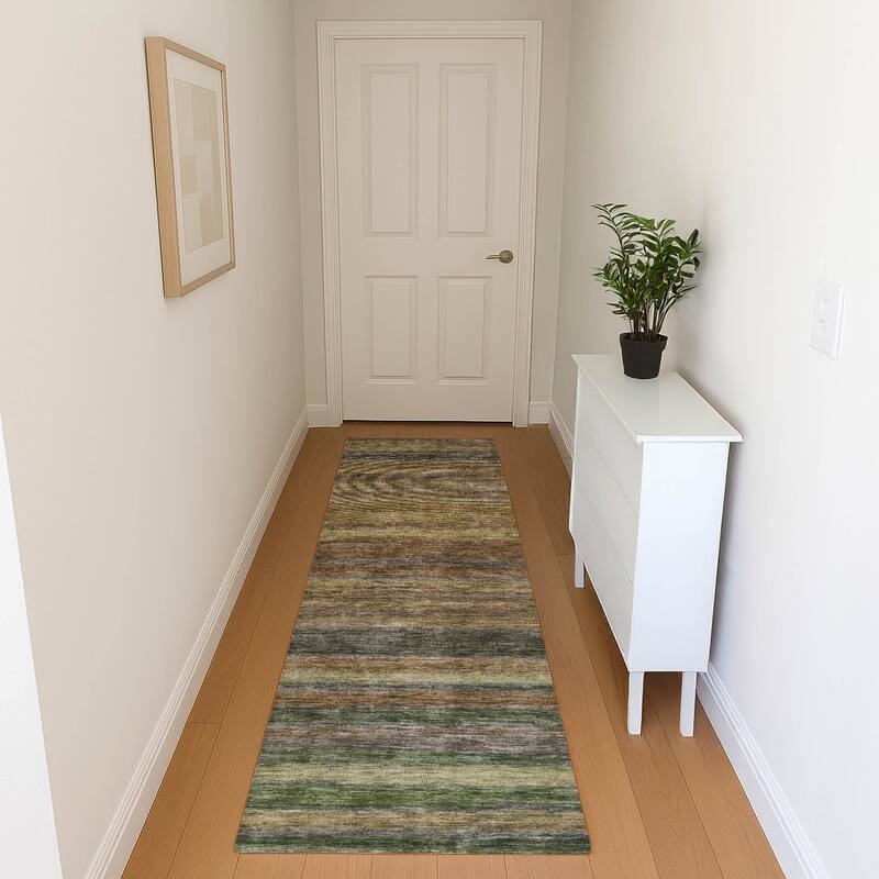 Premium Washable Super Soft Ombre Stripes Mayfield Rug - Brown - 2'3" x 7'6"