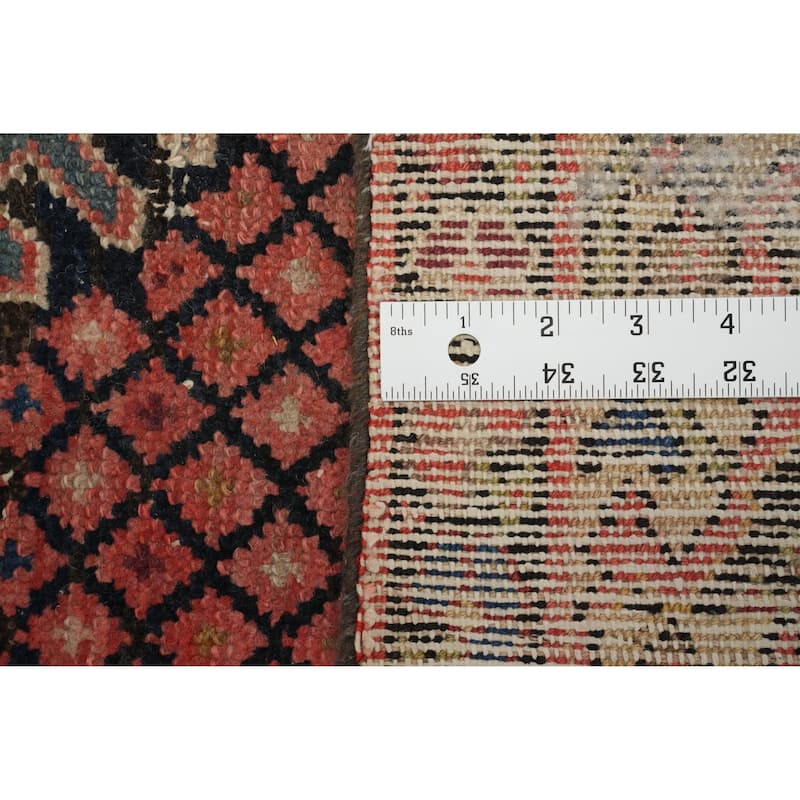 Hand Knotted Oriental 100% Wool Carpet Traditional Geometric Oranges & Rust Malayer Area Rug - 12' 8'' X 4' 9''