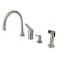 preview thumbnail 3 of 1, Wyndham Deck Mount Widespread Kitchen Faucet with Sprayer and Soap Dispenser Brushed Nickel