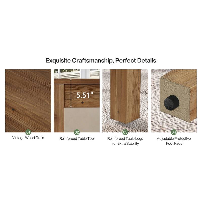 78.7" Rectangular Solid Wood Conference Table Meeting Table for Office