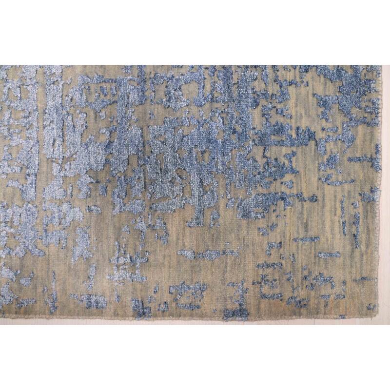 ECARPETGALLERY Hand-knotted Legacy Dark Blue Silk, Wool Rug - 8'0 x 10'0