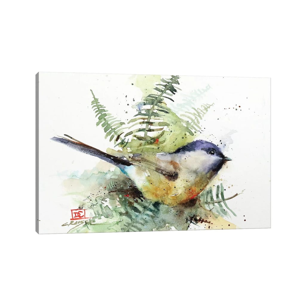 iCanvas "Chickadee & Ferns" by Dean Crouser Canvas Print