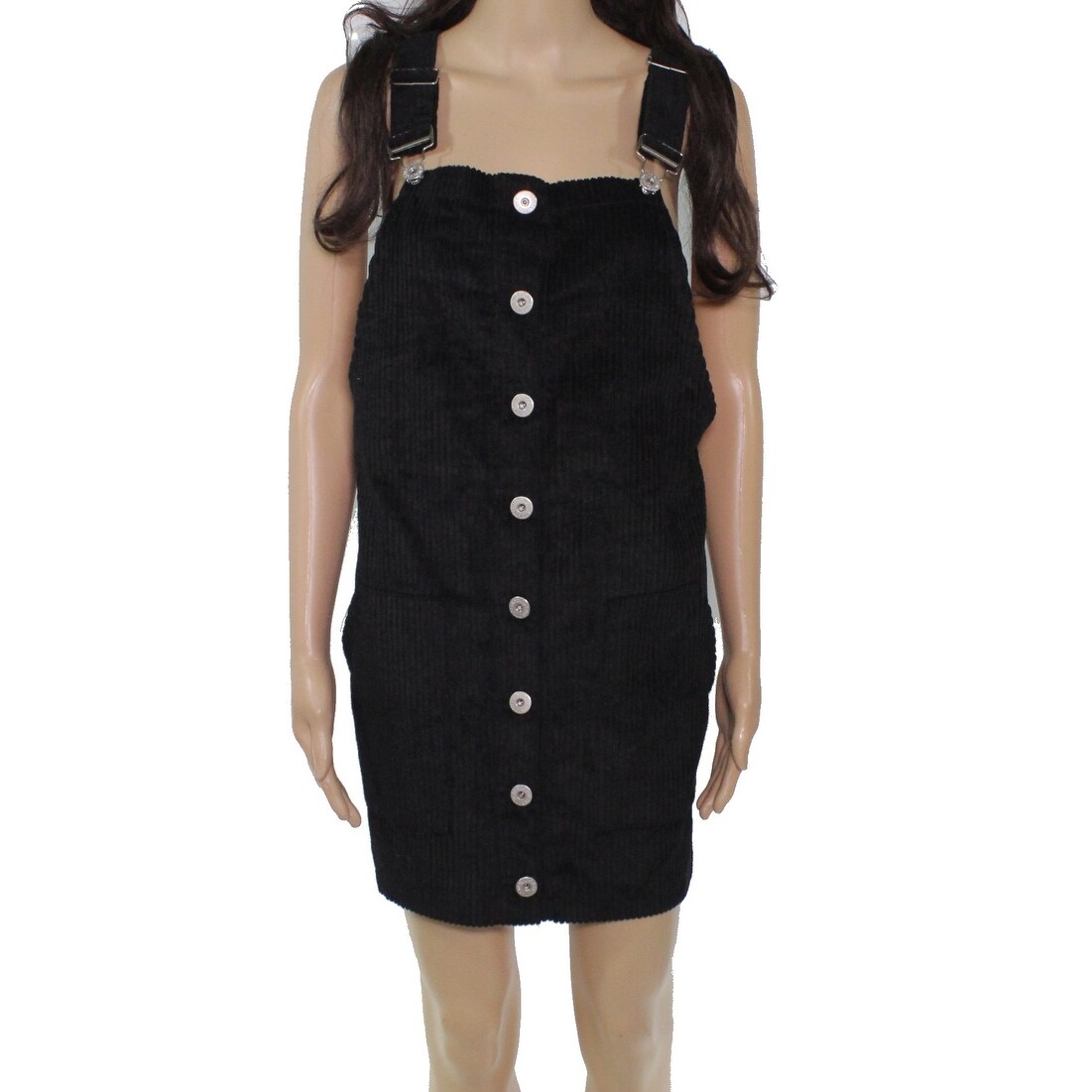 corduroy black overall dress