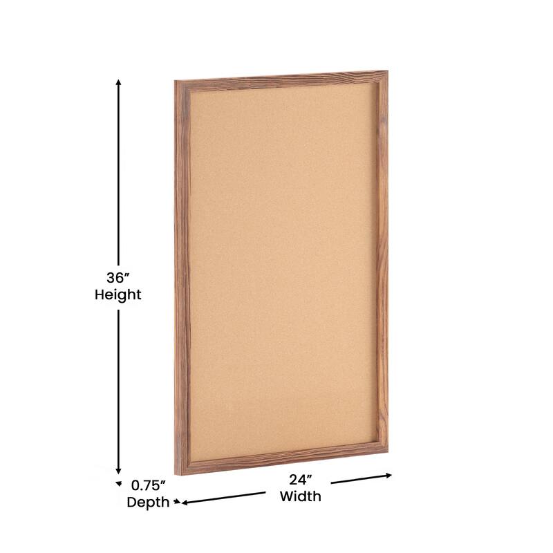 Commercial Wall Mount Cork Board with Wooden Push Pins