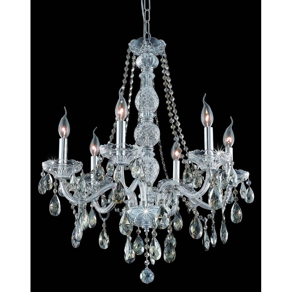 Fleur Illumination Collection Chandelier D:24in H:28in Lt:6 Chrome Finish
