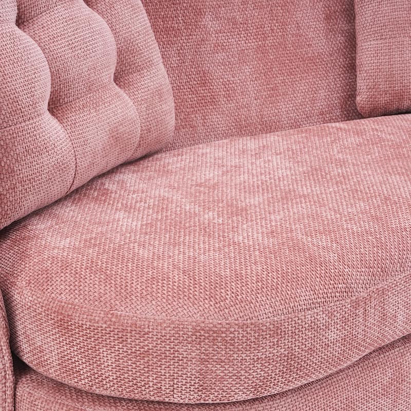 Polyester fiber Sofa Upholstered Couch with Golden Metal Legs