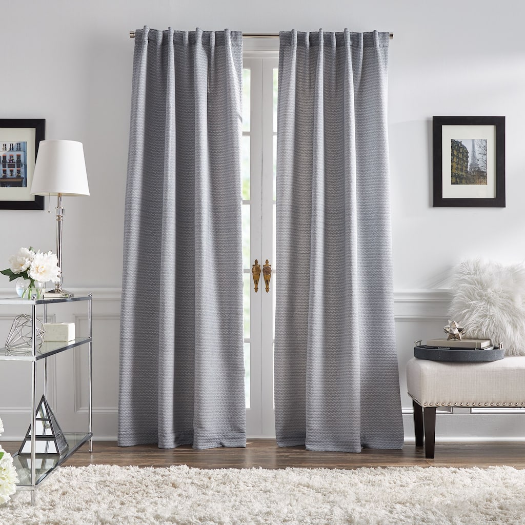 KARL LAGERFELD PARIS Blocked Geo Matelasse Curtain Panel Pair