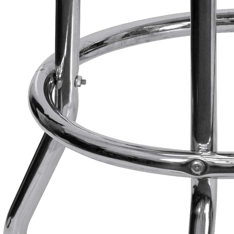 Double Ring Chrome Barstool - 20.5"D x 20.5"W x 30.25"H