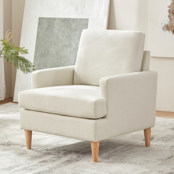 Modern Upholstered Accent Chairs with Wood Legs for Bedroo/Living