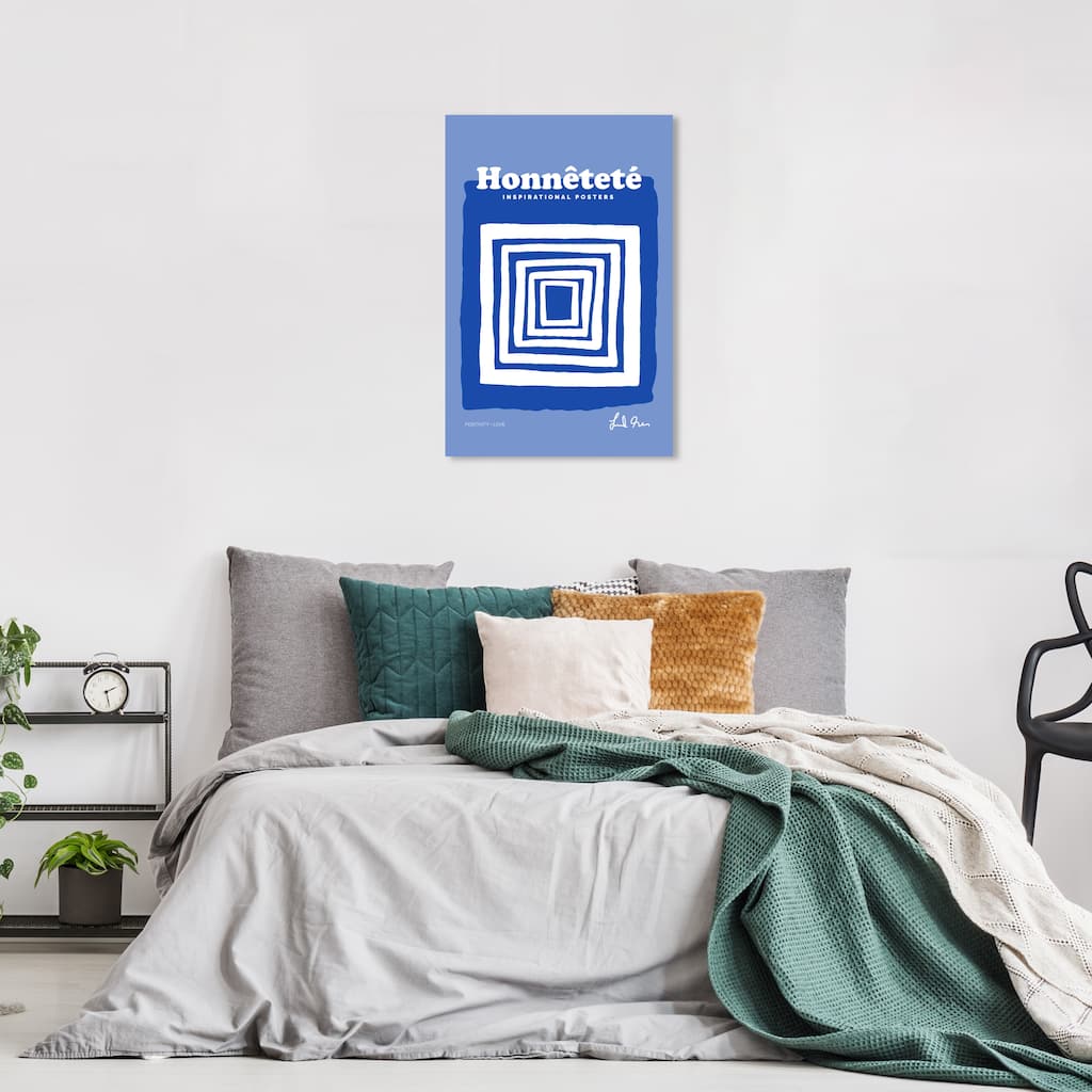 Wynwood Studio Canvas Advertising Honnetete Blue and Modern & Contemporary Wall Art Canvas Print