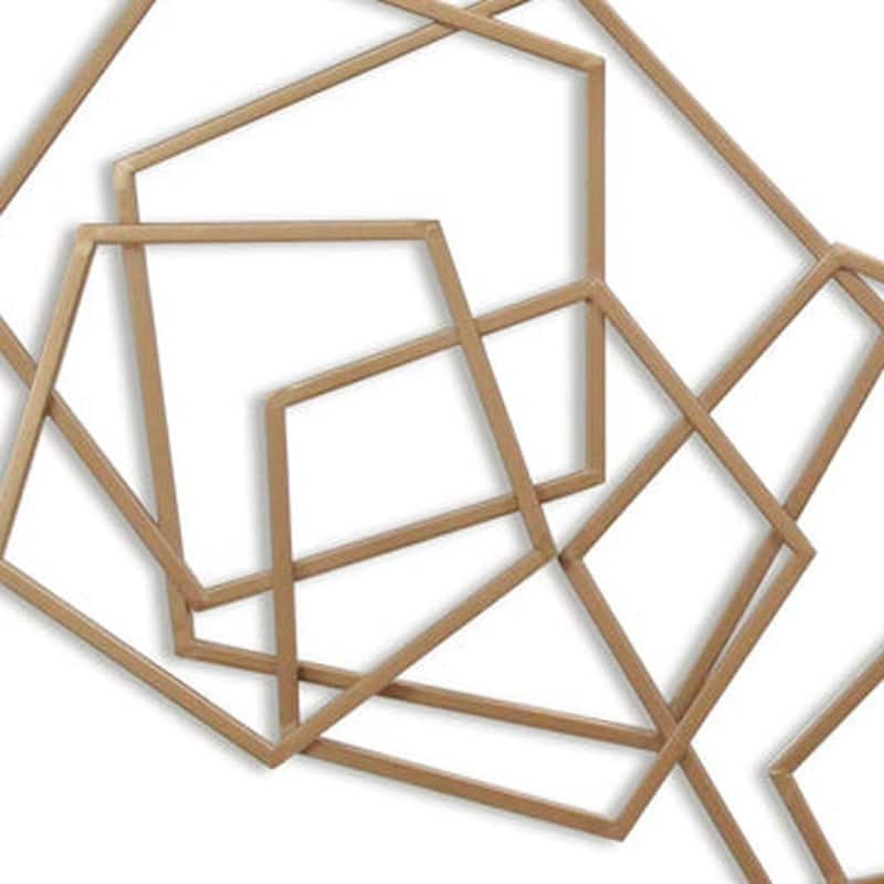 HomeRoots 24" X 48" Bronze Geometric Metal Abstract Hanging Dimensional Sculpture