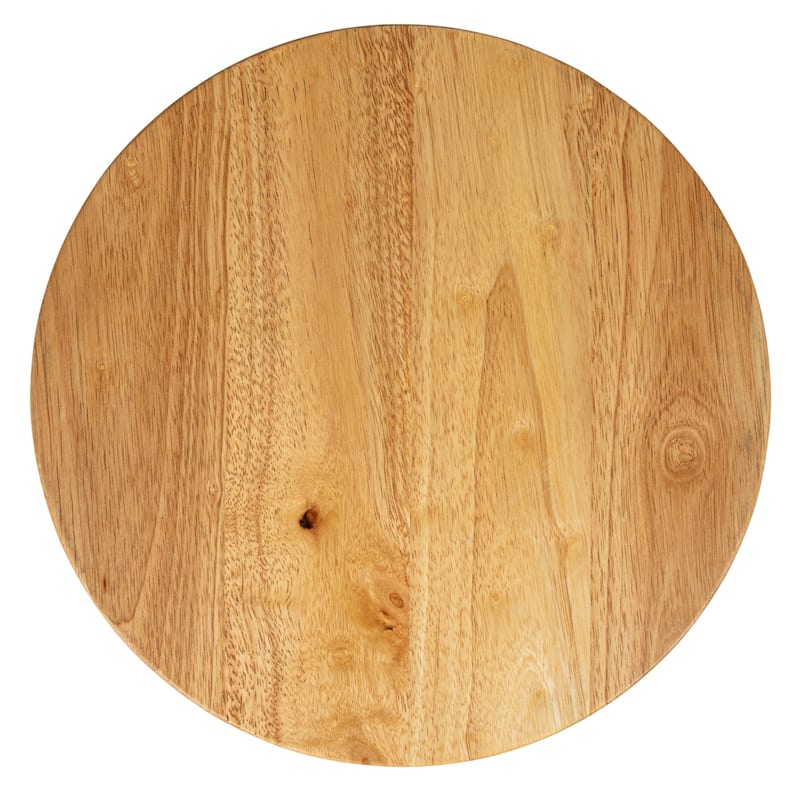 Rubberwood Cheese and Cutting Board with Handles - 14.8"L x 14.8"W x 1.6"H