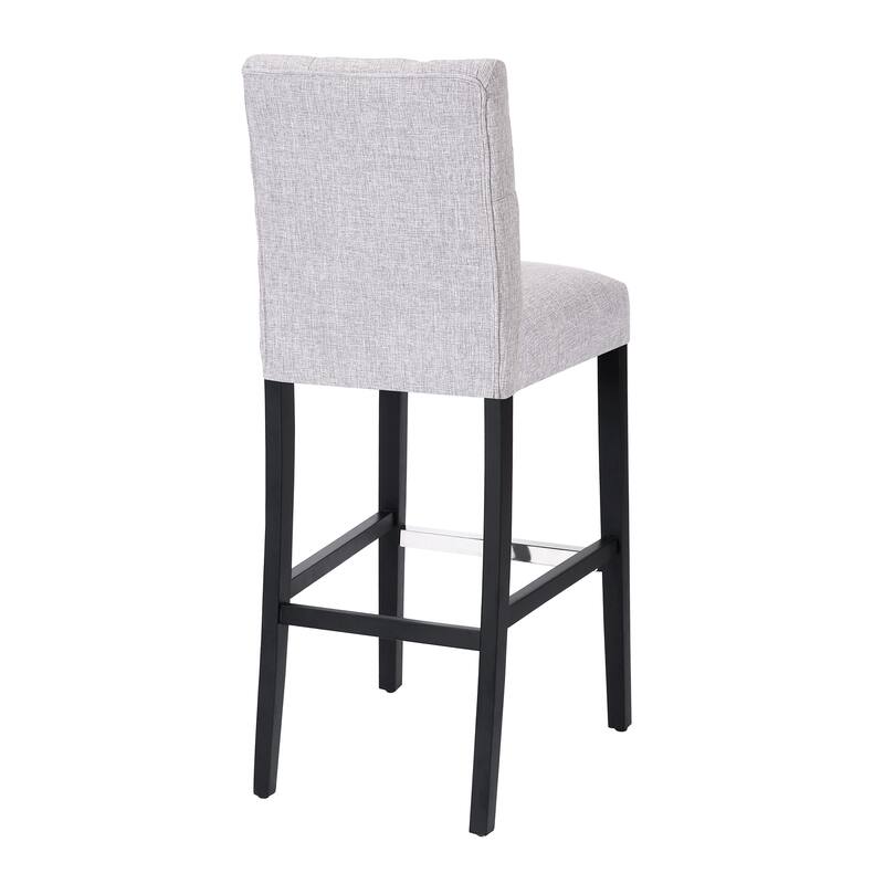 Carter 29" Button Tufted Bar Stool Black Finish